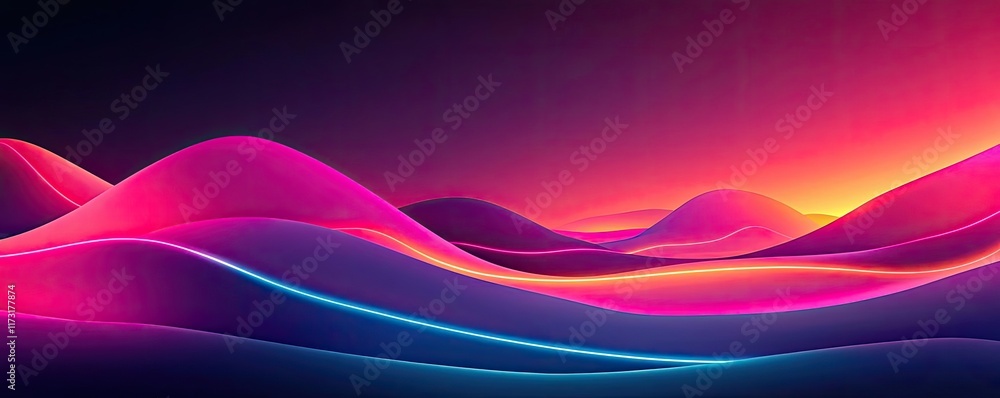 Poster waves abstract background idea. vibrant abstract waves with colorful gradient, ideal for modern desi
