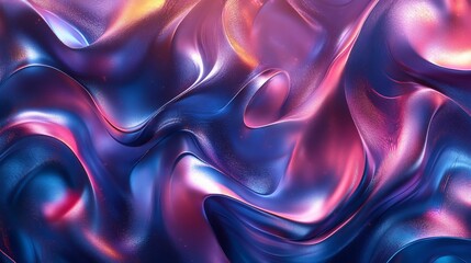 Obraz premium Abstract Purple and Blue Liquid Swirls: A Digital Art Masterpiece