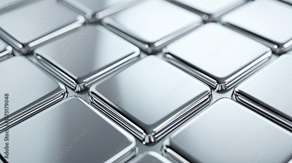 Poster metallic abstract background concept. close-up of shiny metallic tiles reflecting light in a seamles