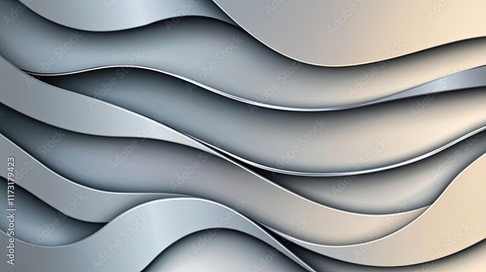Poster metallic abstract background concept. elegant waved pattern in metallic tones, perfect for backgroun