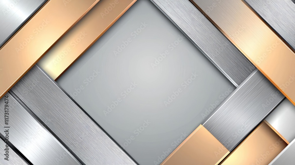 Poster metallic abstract background concept. a modern geometric background featuring metallic textures and 