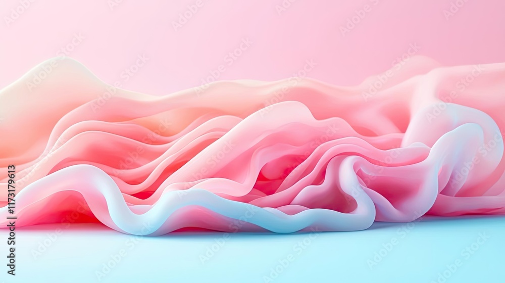 Poster splash abstract background idea. soft and flowing fabric textures in pink and blue tones create a se