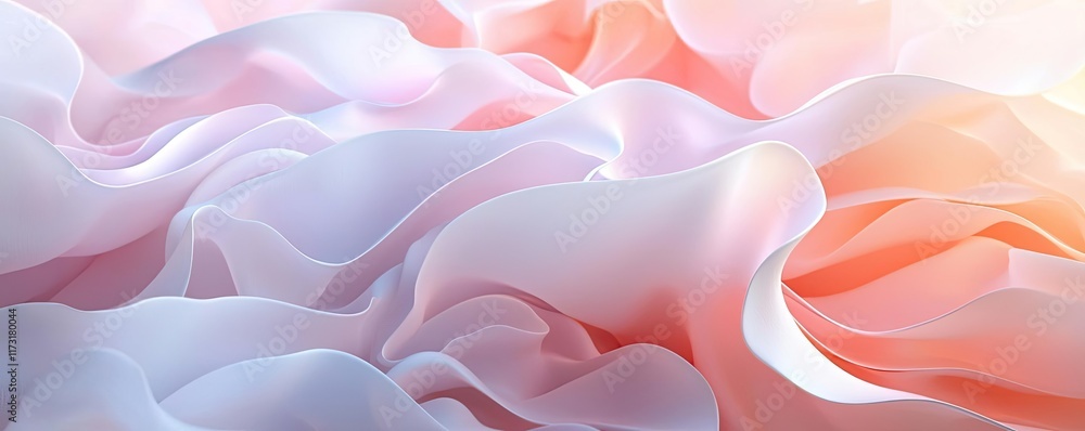 Poster splash abstract background idea. soft pastel fabric flows gracefully, creating a serene and soothing