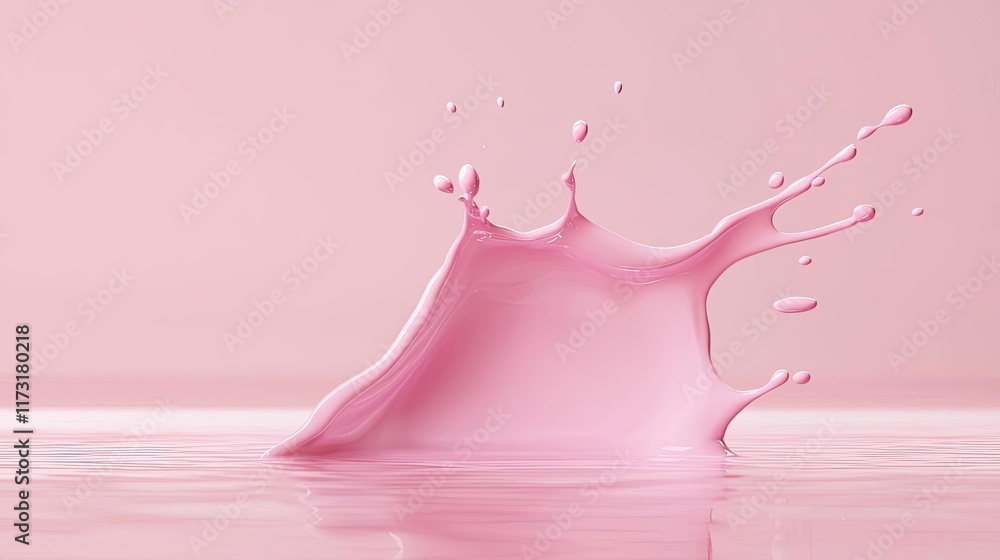 Poster splash abstract background idea. a vibrant splash of pink liquid creating interesting shapes against