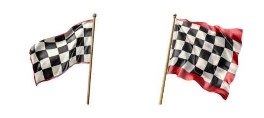 Checkered Flags on Transparent Background