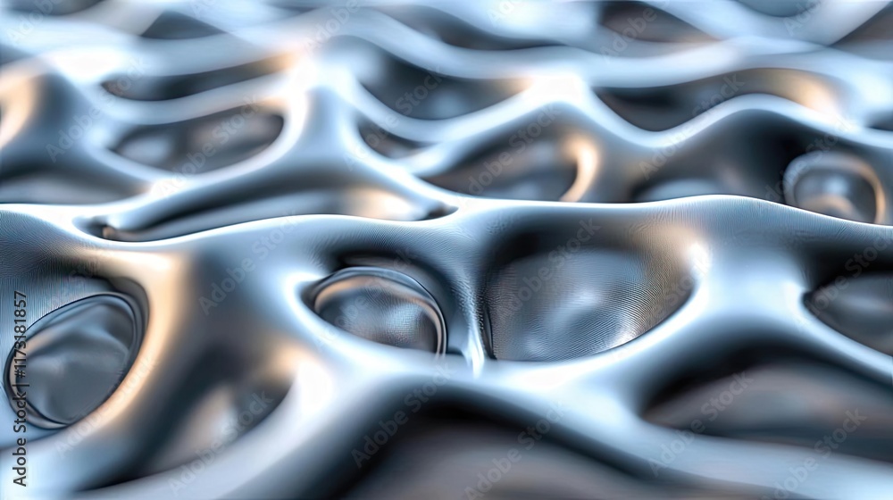 Poster metallic abstract background concept. abstract surface texture with organic shapes in metallic tones