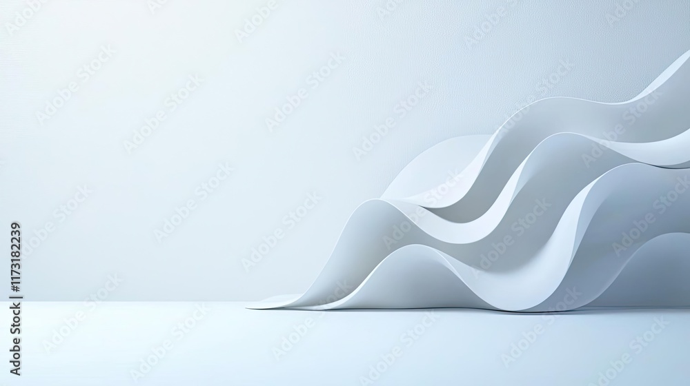 Aufkleber splash abstract background idea. abstract white waves create a modern, minimalist aesthetic with smo