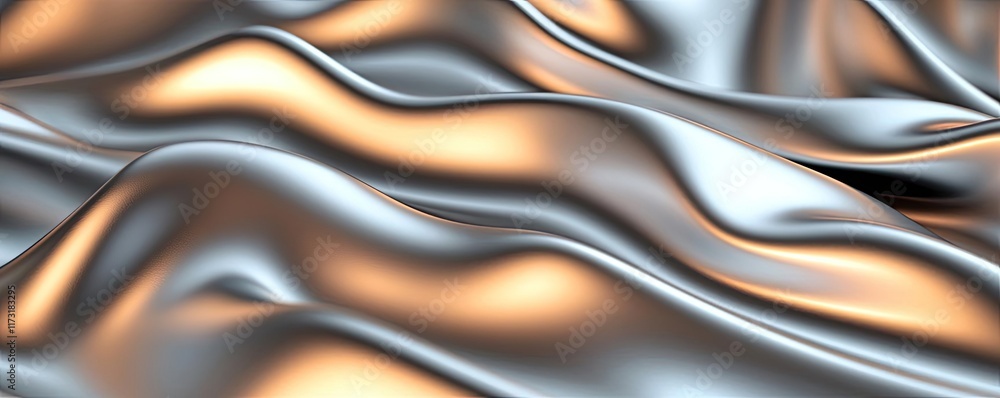 Poster metallic abstract background concept. abstract metallic texture showcasing flowing waves and reflect