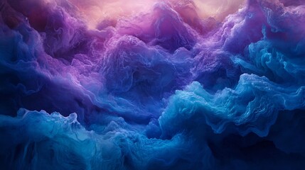 Obraz premium Abstract Purple and Blue Cloudscape: A Dreamlike Digital Art