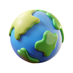 Playful 3D Render of Earth Globe - Cartoon Style