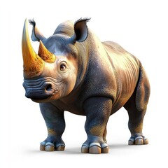 Obraz premium Rhinoceros isolated on white background