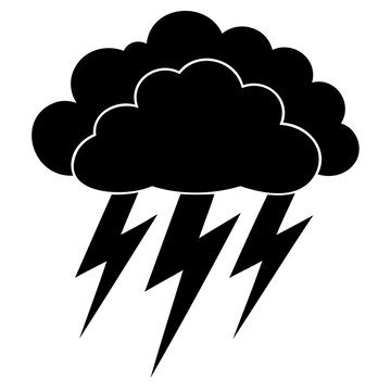 black storm clouds with lightning clip art preview