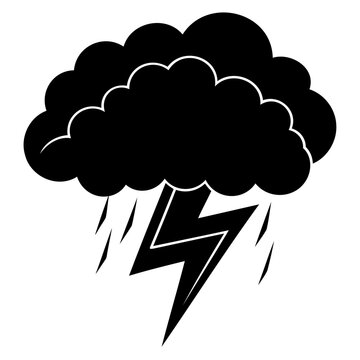 black storm cloud with lightning and rain clip art preview