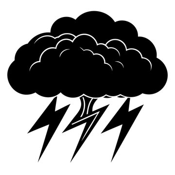black storm cloud with lightning clip art preview