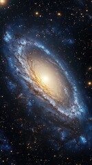 Obraz premium An amazing spiral galaxy with stars in the deep space background.