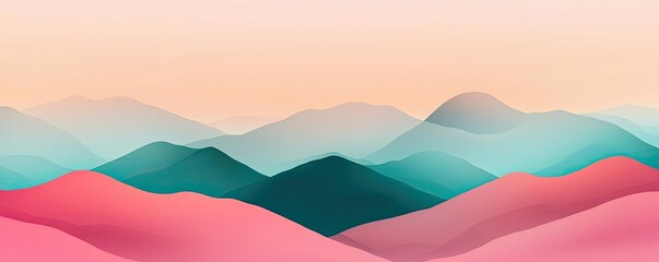 Smoke abstract background idea. A serene abstract landscape with soft, flowing mountains in pastel colors.