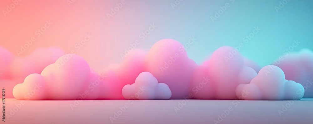 Poster soft abstract background concept. colorful fluffy clouds in soft pastel shades creating a serene atm