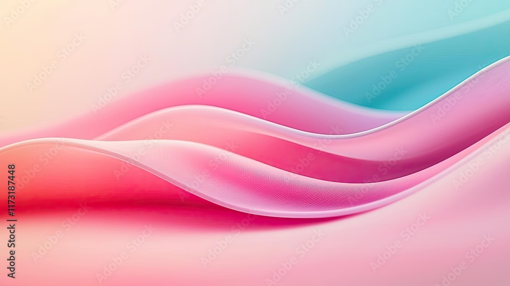 Poster waves abstract background idea. soft pastel waves create a serene and calming visual effect.