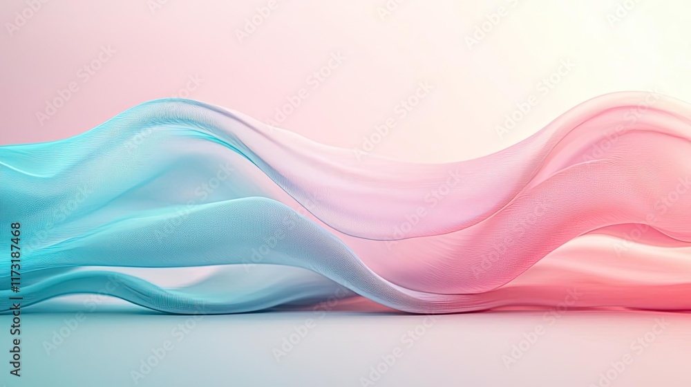 Poster waves abstract background idea. soft flowing waves of pastel colors create a calming visual effect.