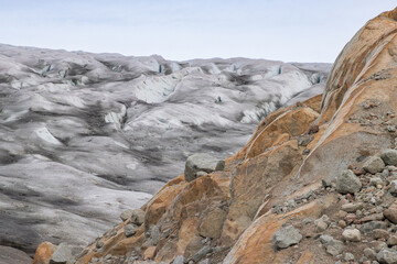 View of Islandis glacier in Qalerallit fjord (South Greenland)	
