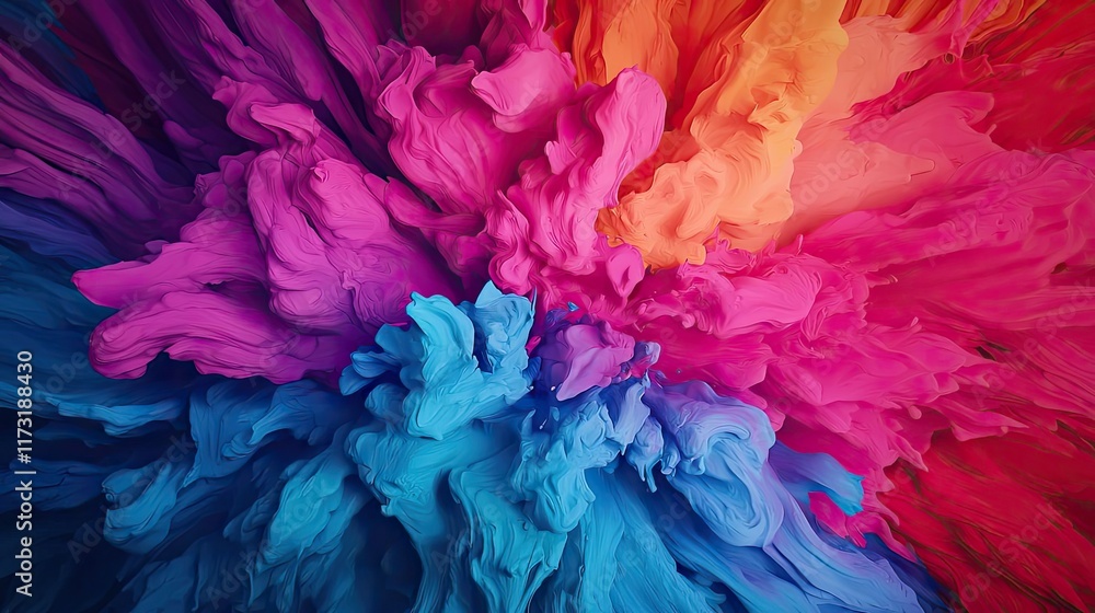 Poster splash abstract background idea. vivid abstract explosion of color showcasing vibrant hues and dynam