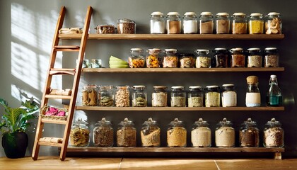 The beauty of the pantry enhances the overall kitchen aesthetic.  