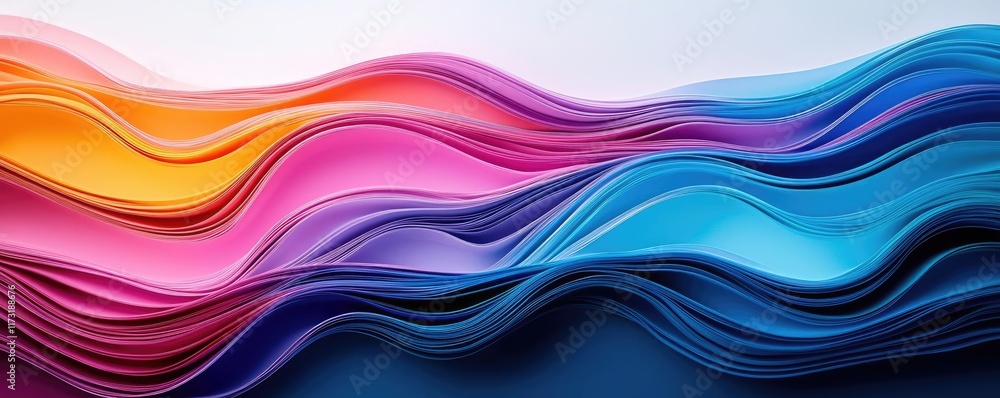 Aufkleber waves abstract background idea. vibrant waves of color flowing together, creating a stunning abstrac