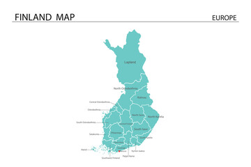 Finland Map have all province and mark the capital city 
