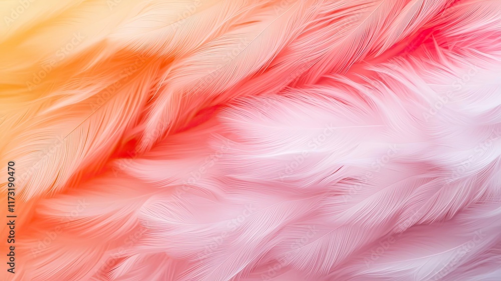 Poster soft abstract background concept. beautifully soft feathers in gradient colors create a serene and a