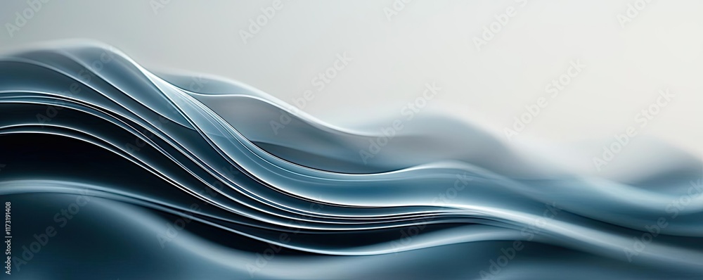 Poster smoke abstract background idea. abstract wavy lines in shades of blue create a calming and modern de