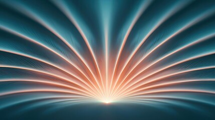 Obraz premium Feather abstract background concept. A vibrant abstract image featuring radiant waves of light in soft colors.