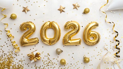 2026 happy new year gold foil balloon - Happy birthday