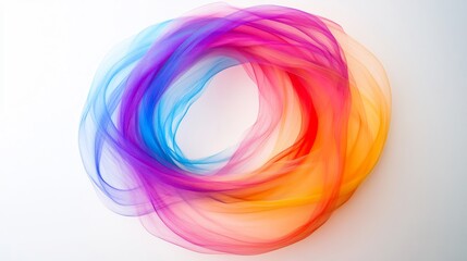 Abstract Colorful Swirling Fabric Circle