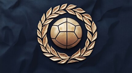 Volleyball encircled by a laurel wreath, representing classic design