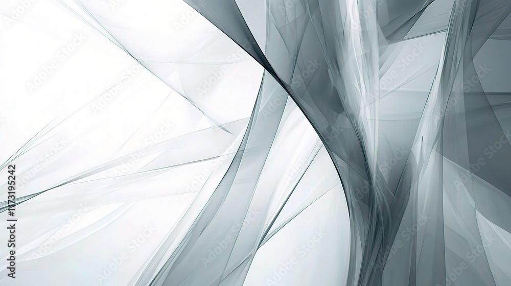 Poster abstract gray and white background with dynamic flowing lines
