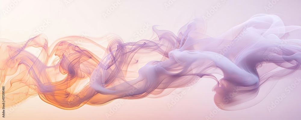 Poster smoke abstract background idea. abstract colorful smoke waves creating a serene and calming atmosphe