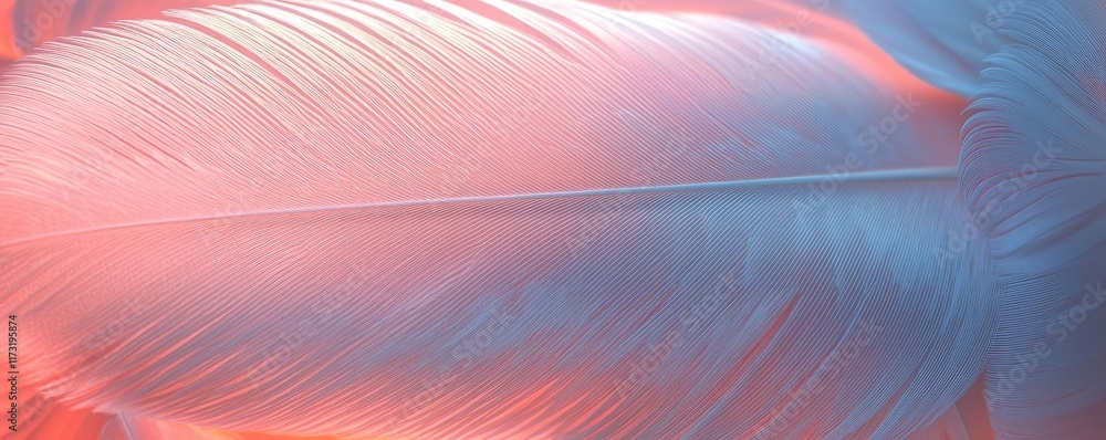 Poster feather abstract background concept. a close-up of a delicate feather with soft pastel colors and in