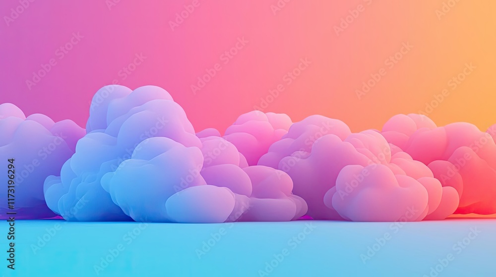 Poster soft abstract background concept. colorful clouds against a bright gradient background, creating a d