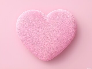 Fototapeta premium Valentine's Day Fluffy Pink Heart Shape Soft Plush Texture Valentine s Day Romantic Love Concept
