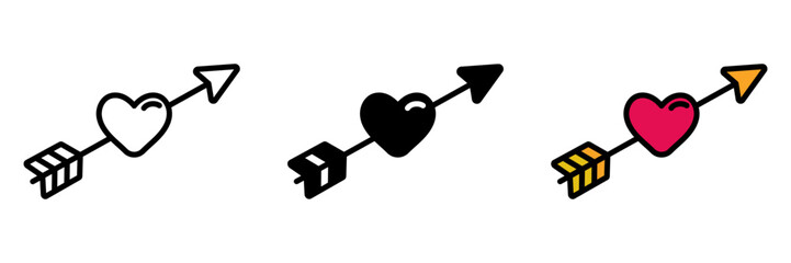 Love is symbolized by Cupid's arrow, representing passion and romance, striking hearts with irresistible attraction.