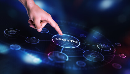 Logistics concept. Procurement delivery and transportation processes