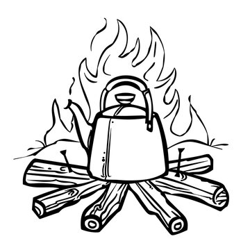 recommend clip art: camping tent tree outline