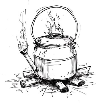 recommend clip art: camping tent tree outline