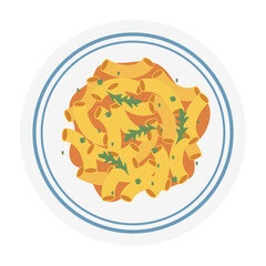Vector Flat Illustrated Pasta and Salad Combinations