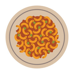 Vector Flat Illustrated Pasta and Salad Combinations