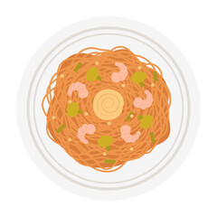 Flat Vector Illustrated Pasta Dishes with Creative Ingredients