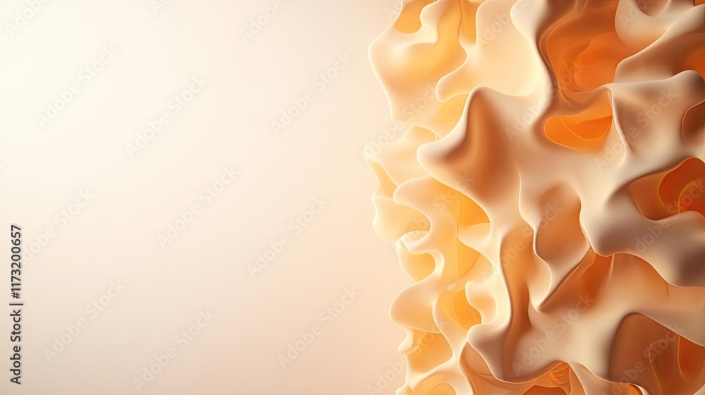 Poster soft abstract background concept. abstract texture resembling soft curves in warm orange tones on a 