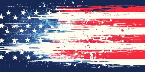 Distressed American Flag Artistic Representation