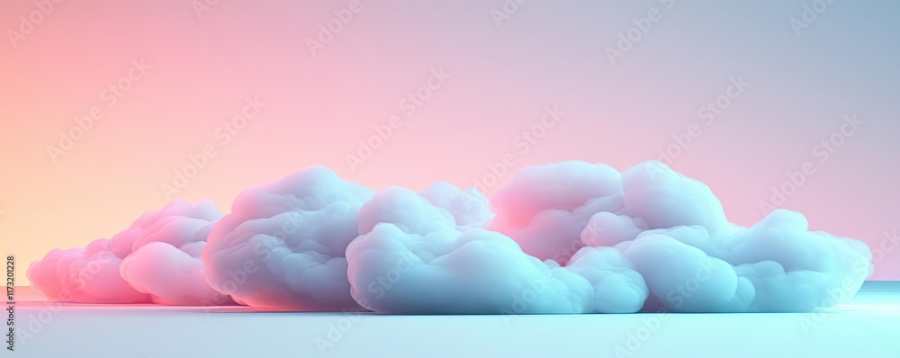 Poster soft abstract background concept. fluffy clouds in vibrant pastel colors create a serene and dreamy 