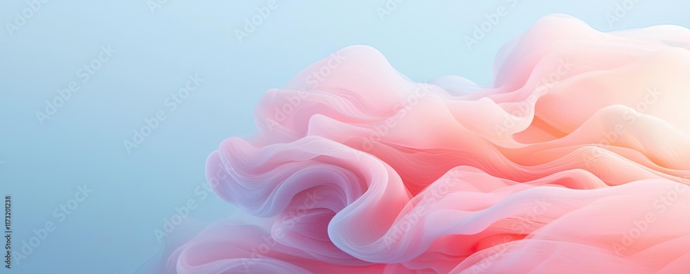 Poster soft abstract background concept. abstract wave forms in soft pink and blue colors create a peaceful